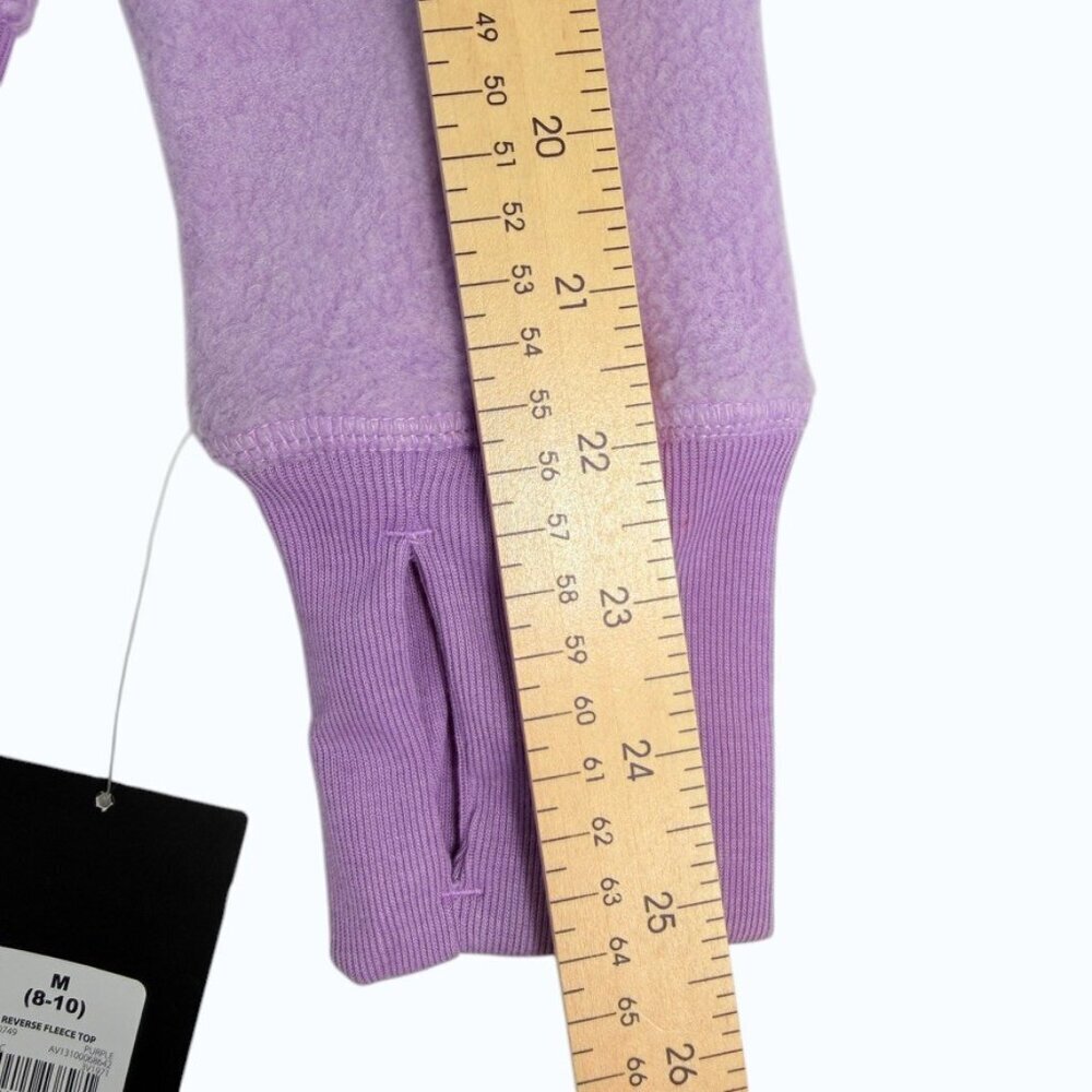 Purple Fleece Sweatshirt Women M Crewneck Cozy Soft Athleisure Pullover - Picture 6 of 10